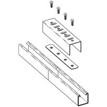 B166-46-12ZN 4-Hole Splice Clevis Assembly, 7-1/4 in L, For Use With B12 Channel, Steel