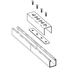 B166-46-52ZN 4-Hole Splice Clevis Assembly, 7-1/4 in L x 16 ga THK, For Use With Strut and BF Fittings, Steel