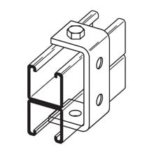 B173GRN Clevis Channel U Fitting, 4 Holes, 3-5/16 in L x 1-7/8 in W, Steel