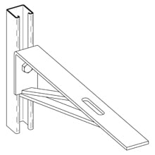 B191-18ZN Channel Bracket, 1 Holes, 18 in L x 2 in W x 1/4 in THK, Steel