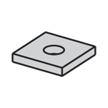 B202-2DZN No-Twist Square Washer, 3/4 in, 13/16 in ID, Steel