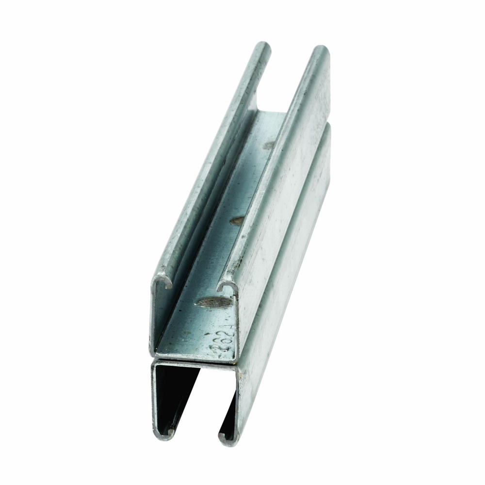 B22A-120GLV Solid Strut Channel, Back-to-Back, 10 ft x 1-5/8 inch x 1-5/8 inch, Pre-galvanized Steel, 12 Gauge