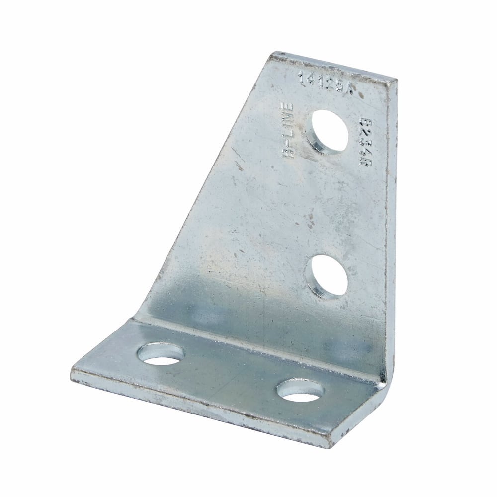 B234LZN Left Hand Corner Gusset, 4 Holes, 3-1/2 in L x 1-5/8 in W x 1/4 in THK, Steel