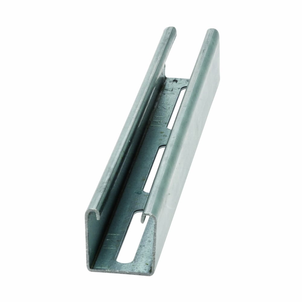 B24S-120GLV Single Slotted Metal Framing Channel, 120 in L 1-5/8 in W 1-5/8 in D 14 ga THK, Carbon Steel, Pre-Galvanized, Domestic