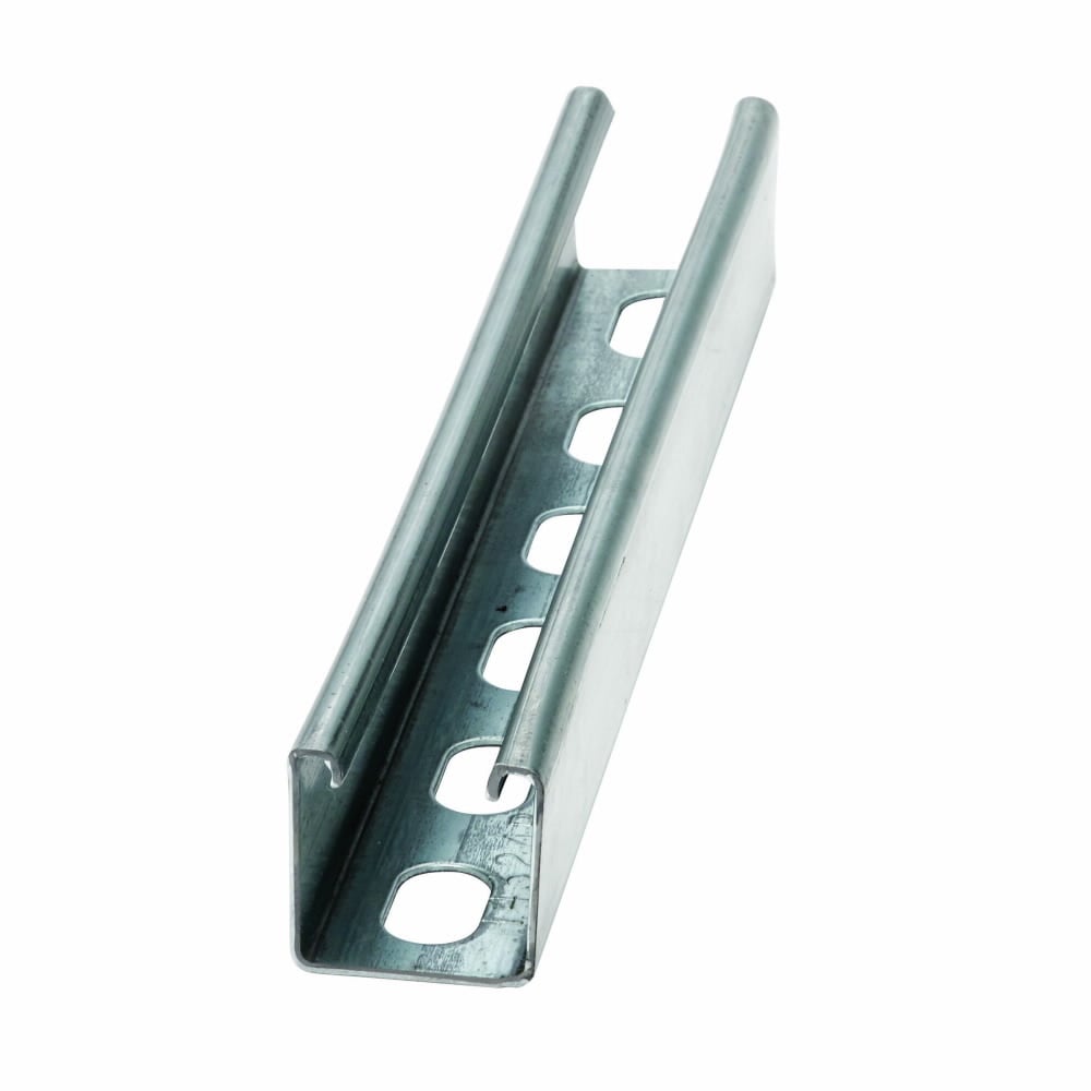 B24SH-240GLV Single Slotted Metal Framing Channel, 240 in L 1-5/8 in W 1-5/8 in D 14 ga THK, Low Carbon Steel, Pre-Galvanized, Domestic