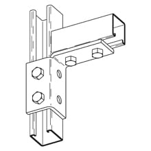 B269RGRN Right Hand Single Corner Wing Fitting, 6 Holes, 3-1/2 in L x 5-3/8 in W, For Use With Wing, Strut and BF Fittings, Steel