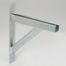 B3064-2ZN Adjustable Strut Bracket, 9/16 in Hole, 800 lb, Steel, Zinc Plated, Domestic