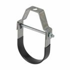 plastic coated clevis hanger, 3.5" H x 1.25" D, Steel, Plain, 1.25" max pipe size