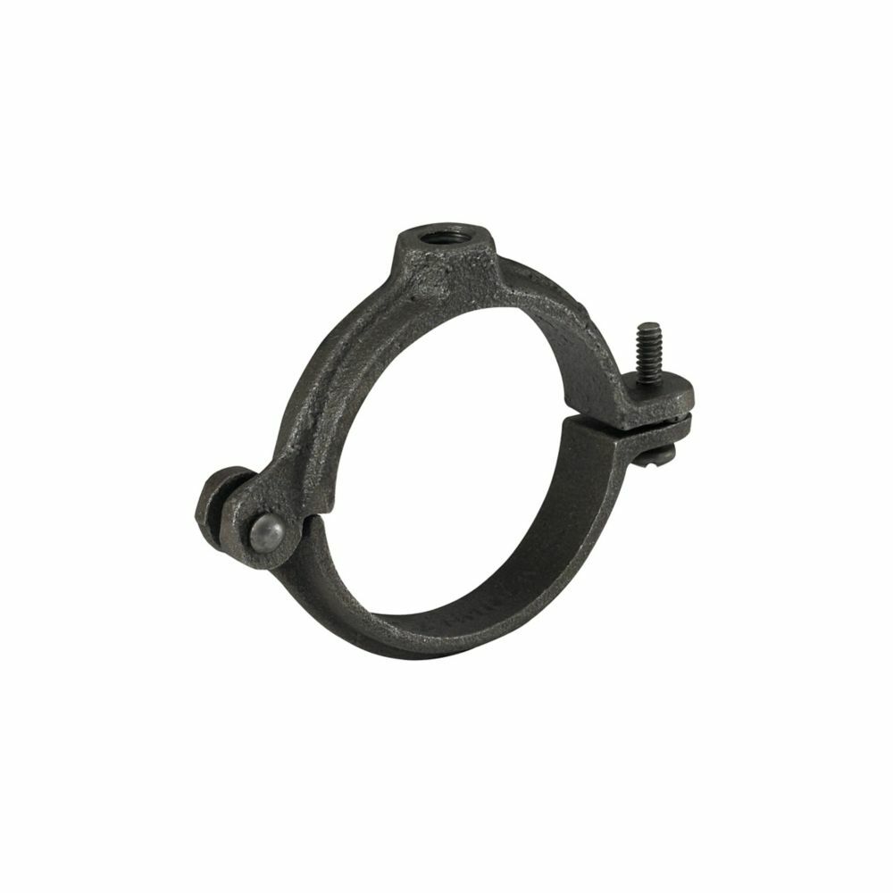 B3198H-1 1/2ZN 2-Piece Hinged Extension Split Pipe Clamp, 1-1/2 in Conduit, 180 lb Load, Malleable Iron