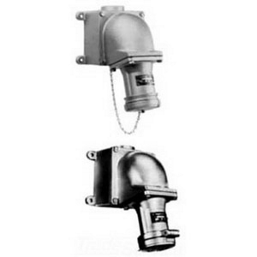 Powertite; Receptacle with Mounting Box; 4-Pole, 4-Wire, 100 Amp, 600 Volt AC At 50 - 400 Hz, 250 Volt DC, Surface Mount With 2 Inch Hub