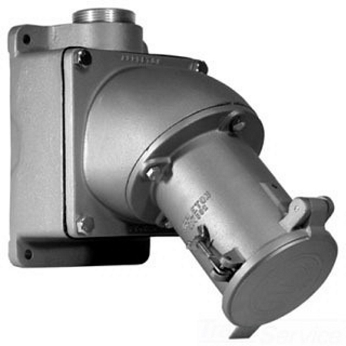 Powertite; 4 Pole 4 Wire Weatherproof Receptacle With AJA Mounting Box; 200 Amp, 600 Volt AC/250 Volt DC