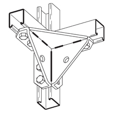 B362GRN Double Corner Gusseted Connection, 8 Holes, 4 in W, Steel