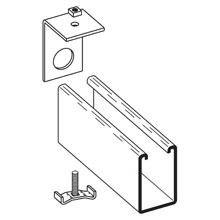 B392-12-1/2ZN Connection End Cap, For Use With 2-7/16 x 1-5/8 in Size Channel, Low Carbon Steel, Zinc Plated