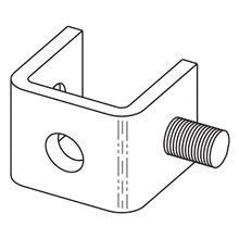 B400-1ZN 1-Stud Ring Connection, 1-11/16 in L x 1-11/16 in W, For Use With Strut and BF Fittings, Steel