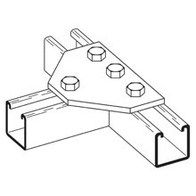 B432GRN Flat Tee Gusset Plate, 4 Holes, 5-3/8 in L x 3-1/2 in W x 1/4 in THK, Steel