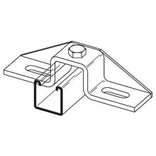 B451-1ZN Slotted U-Support With Gusset, 3 Holes, 7-1/2 in L x 1-5/8 in W, For Use With B22 Series 1-5/8 x 1-5/8 in Channel, Strip Steel