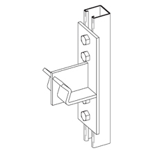 B473ZN Double Reel Rack Support, 3 in L x 1/4 in THK, For Use With Channel and 2 in Pipe, Steel