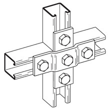 B527ZN Offset Plate Connection, 5-5/16 in L, Steel, Zinc Plated