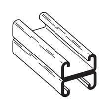 B52A-240GLV Back to Back Single Solid Metal Framing Channel, 240 in L 1-5/8 in W 13/16 in D 12 ga THK, Carbon Steel, Pre-Galvanized, Domestic
