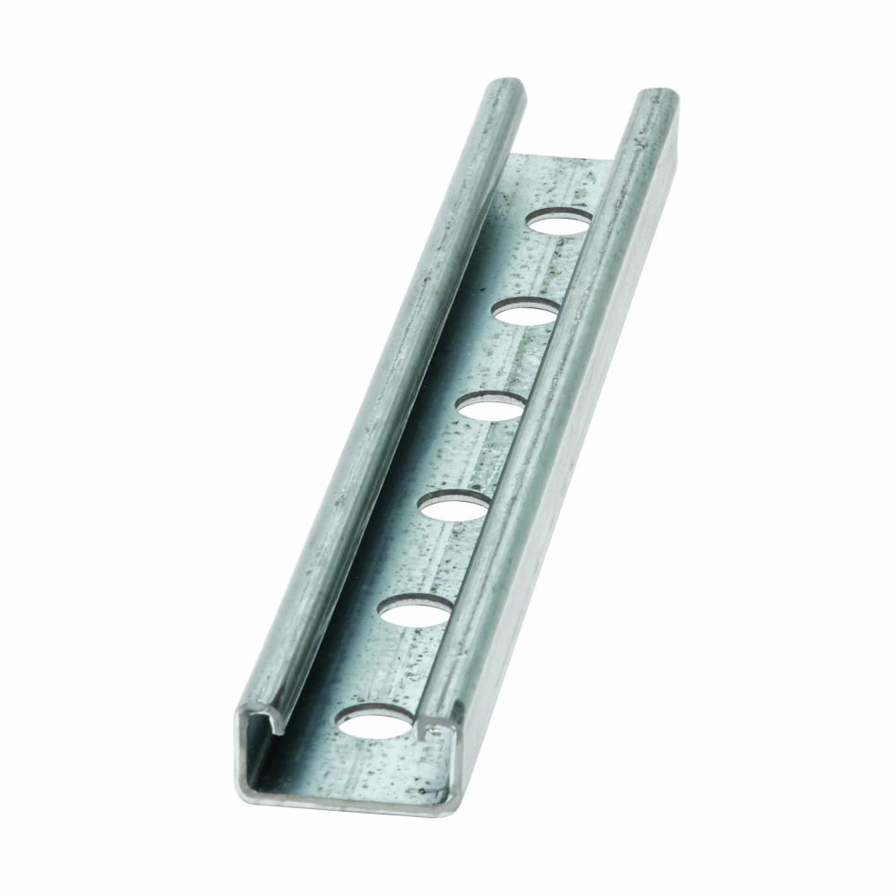 B52H17/8-120GLV Single Slotted Metal Framing Channel, 120 in L 1-5/8 in W 13/16 in D 12 ga THK, Carbon Steel, Pre-Galvanized, Domestic
