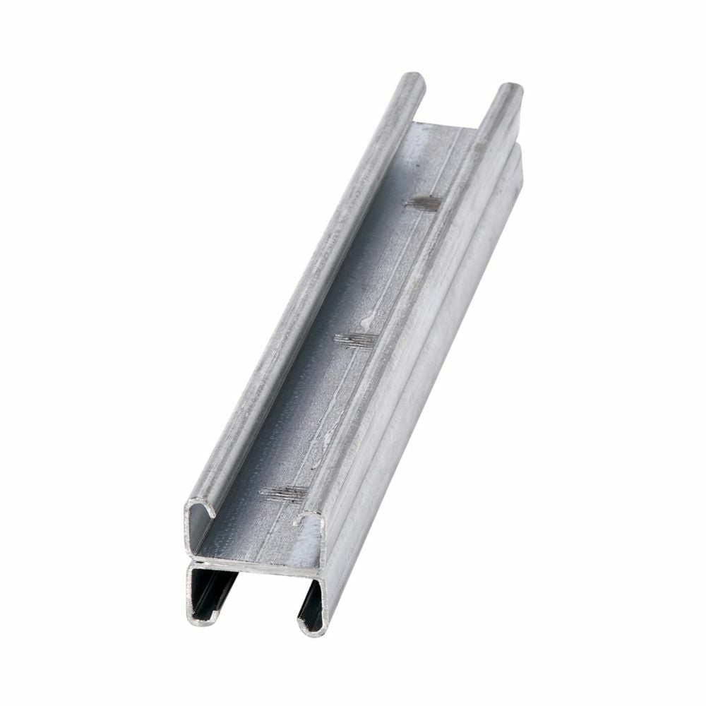 B54A-120GRN Back to Back Solid Metal Framing Channel, 120 in L 1-5/8 in W 13/16 in D 14 ga THK, TT-C-490 B Low Carbon Steel, Dura Green, Domestic