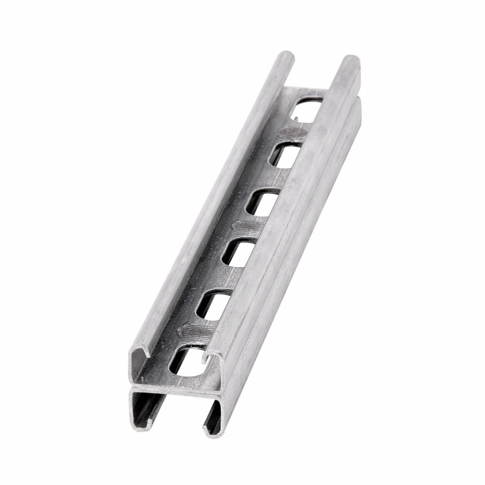 B54SHA-120GLV Slotted Strut Channel, Back-to-Back, 10 ft x 1-5/8 inch x 13/16 inch, Pre-galvanized Steel, SHA Holes, 14 Gauge