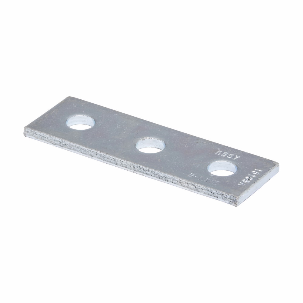 B557ZN Splice Plate, 3 Holes, 4-7/8 in L x 1-5/8 in W x 7/32 in THK, Steel