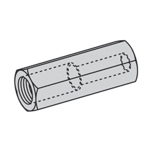 B656-3/4X5/8ZN Reducer Rod Coupling, 3/4-10 to 5/8-11 UNC-2B Thread, Steel, Zinc Plated