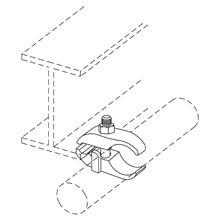 B670-3HDG Parallel Pipe Clamp With Hardware, 3 in Conduit, Malleable Iron, Hot Dipped Galvanized
