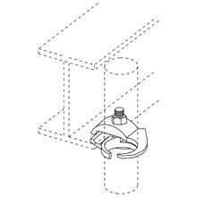 B671-1/2HDG Edge Pipe Clamp With Hardware, 1/2 in Rod, Malleable Iron, Hot Dipped Galvanized, Import