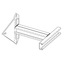 B852S-16-6ZN Double Utility Pole Bracket, 4 Holes, 16 in W x 1/4 in THK, Steel