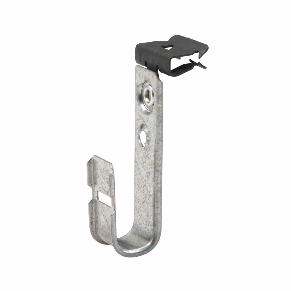 BCH12-E-2-4 Cable to Beam J-Hook, 1/8 to 1/4 in Flange, 30 lb Load, Steel, Pre-Galvanized