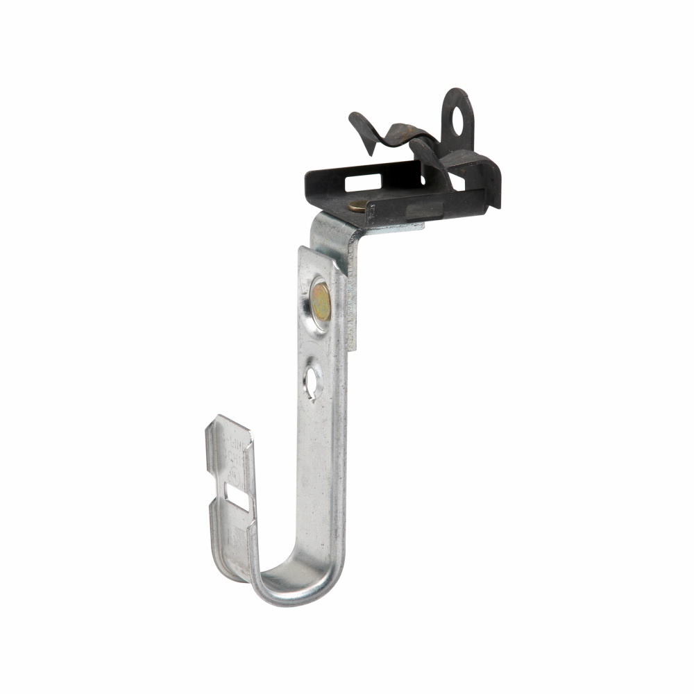 BCH12-U-2-4 Cable to Beam J-Hook, 1/8 to 1/4 in Flange, 30 lb Load, Steel, Pre-Galvanized