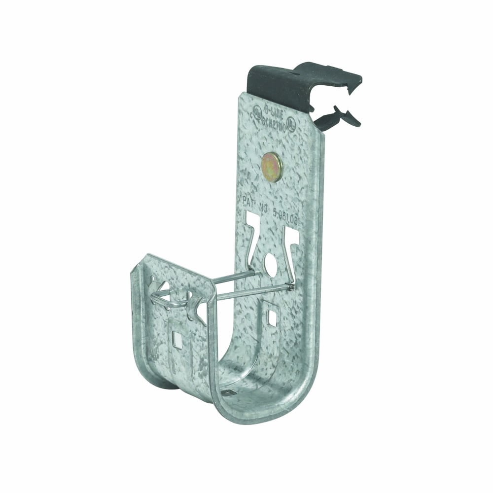BCH21-E-2-4 Cable to Beam J-Hook, 1/8 to 1/4 in Flange, 30 lb Load, Steel, Pre-Galvanized