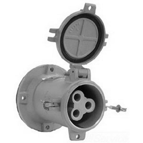 4-Pole Pin & Sleeve Receptacle, 600 VAC, 250 VDC, 200 A, 3-Wire