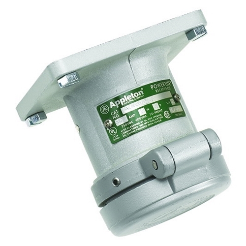 Powertite; Grounding Style 2 Polarized Receptacle; 60 Amp, 600 Volt AC/250 Volt DC, 4-Pole, 3-Wire, Pressure Wire Terminal