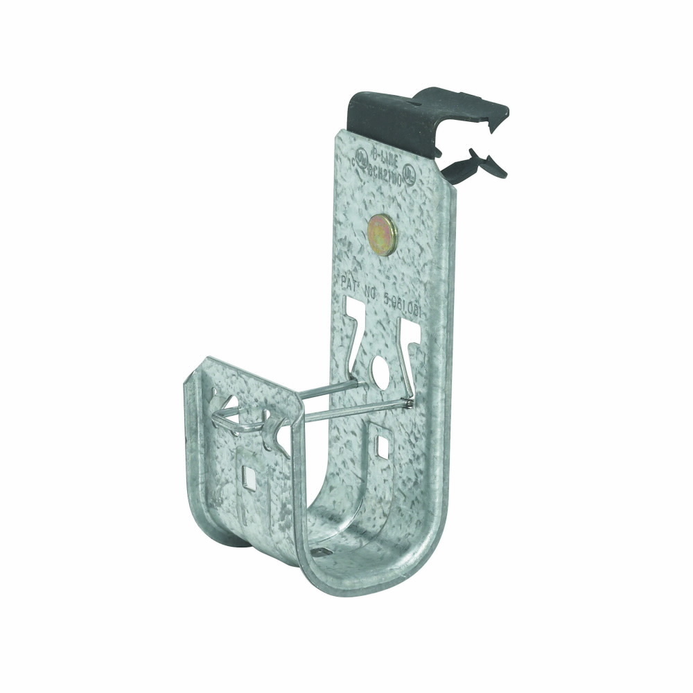 BCH32-E-2-4 Cable to Beam J-Hook, 1/8 to 1/4 in Flange, 30 lb Load, Steel, Pre-Galvanized