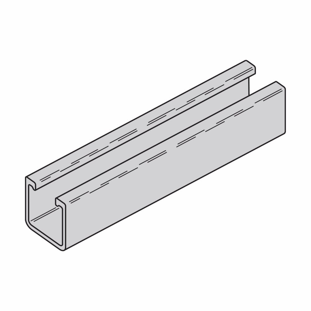 BFP22-120 Single Solid Strut Channel, 120 in L 1-5/8 in W 1-5/8 in D 1/4 in THK, Polyester Resin, Fiberglass, Domestic