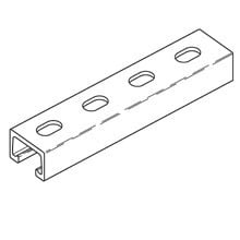BFV42SH-120 Single Slotted Fiberglass Channel, 120 in L 1-5/8 in W 1 in D, Vinyl Ester Resin, Fiberglass, Domestic