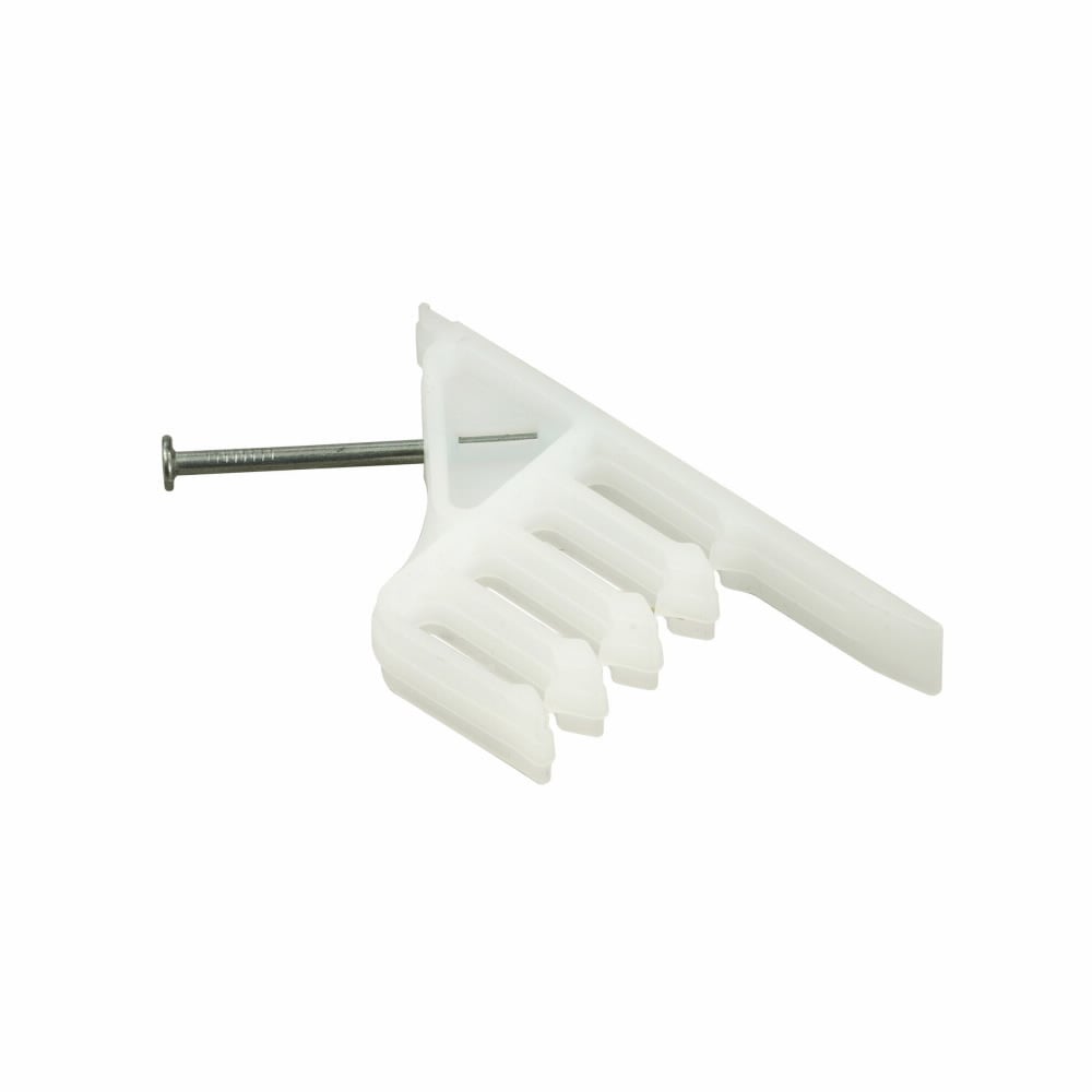 BRC1 Wood Stud Cable Fastener, Steel, White, For Use With #12 Wire to 1/4 in Plain/Threaded Rod