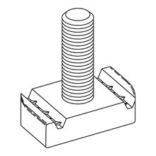 SN225-11/2WOZN Standard Stud Nut, 1/2-13 Thread, 1-1/2 in L Stud, For Use With B22/B24/B26/B32 Medium Channels
