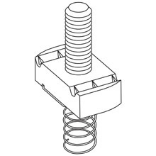 SN225-1ZN Stud Nut With Spring, For Use With BF Channel Nut and Strut Fittings, 1/2 in THK, 1/2-13 Thread