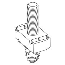 SN525-11/2ZN 500 Standard Stud Nut With Spring, For Use With B42, B52, B54 and B56 Series Short Channel, 3/8 in THK, 1/2-13 Thread, 1-1/2 in L Stud, Steel