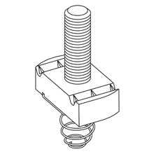 SN525-11/4ZN 500 Standard Stud Nut With Spring, For Use With B42, B52, B54 and B56 Series Short Channel, 3/8 in THK, 1/2-13 Thread, 1-1/4 in L Stud, Steel