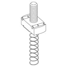 SN724-11/4ZN 700 Standard Stud Nut With Spring, For Use With B11 and B12 Series Tall Channel, 1/4 in THK, 1/4-20 Thread, 1-1/4 in L Stud, Steel