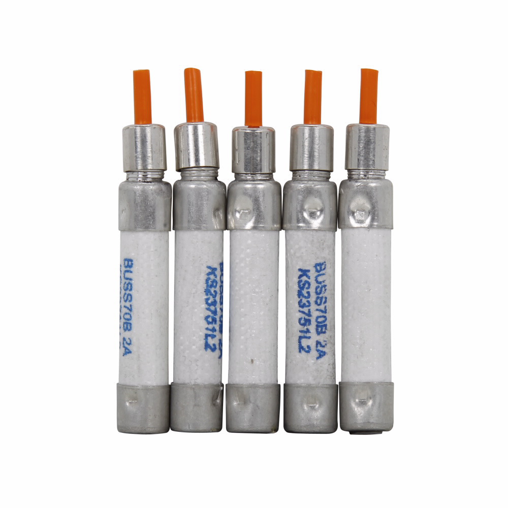 Eaton Bussmann series 70 Series telecommunication fuse, Color code brown/white, 125 Vac, 300 Vdc, 8A, 1 kAIC at 300 Vdc, Non Indicating, Indicating, Ferrule end X ferrule end