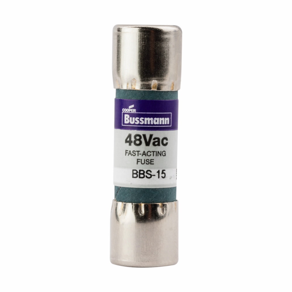BBS-15 Fast Acting Midget Fuse, 15 A, 48 V AC, 10000 A Interrupt, Class: Supplemental, Cartridge Body
