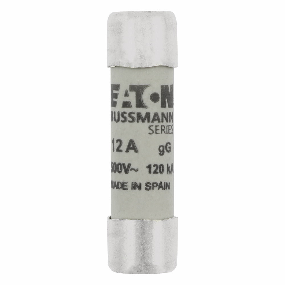 C10G12 Cylindrical Low Voltage Fuse, 12 A, 500 V, 120 kA Interrupt, Class: GL/GG/C, Cylindrical Body