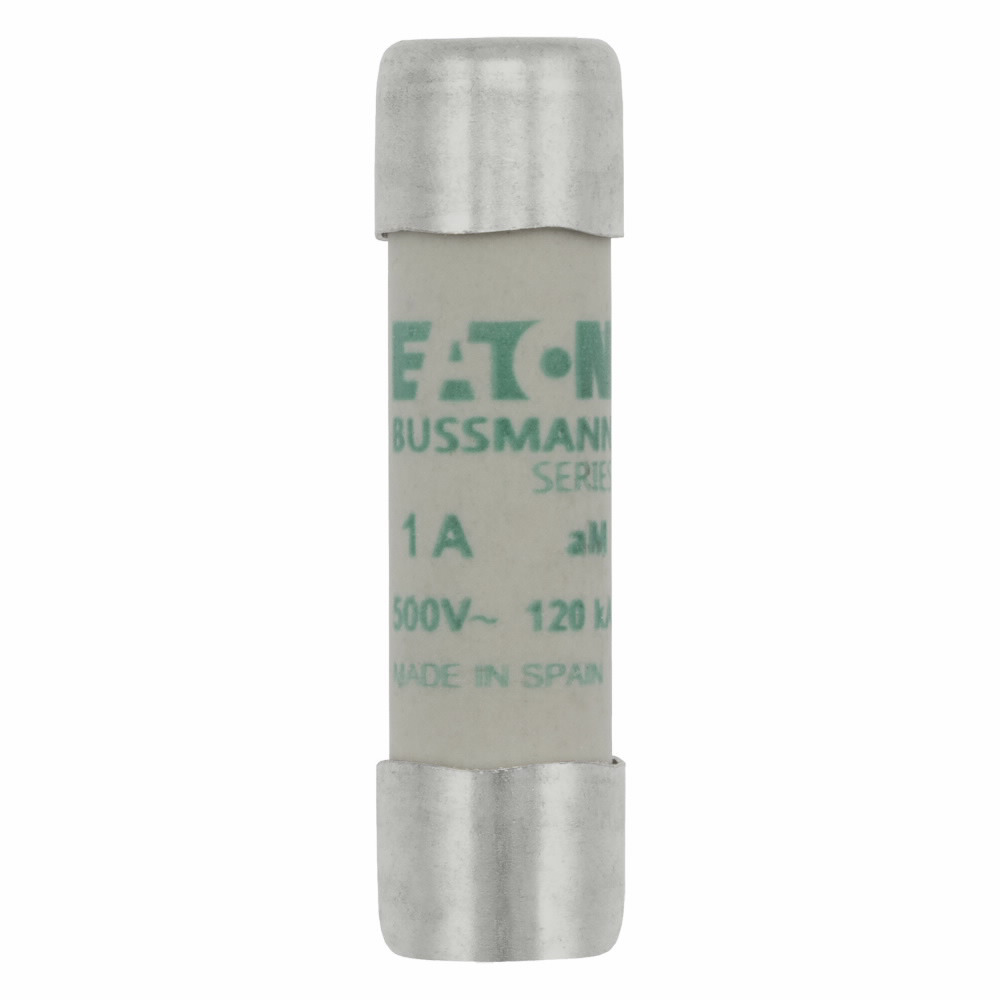 C10M1 Cylindrical Low Voltage Fuse, 1 A, 500 V, 120 kA Interrupt, Class: aM, Cylindrical Body