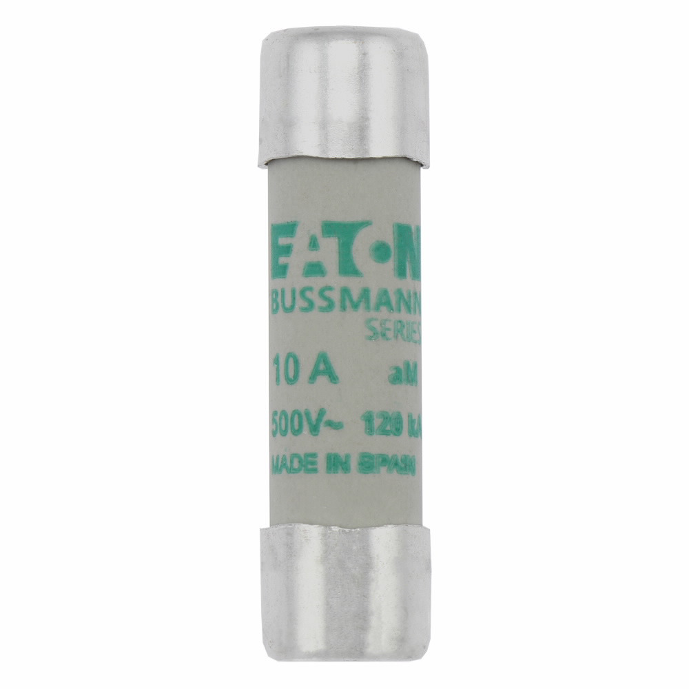 C10M10 Cylindrical Low Voltage Time Delay Fuse, 10 A, 500 V, 120 kA Interrupt, Class: aM, Cylindrical Body
